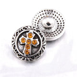 10pcs Rhinestone Cross Metal Snap Button Fit 12mm Snap Bracelet