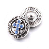 10pcs Rhinestone Cross Metal Snap Button Fit 12mm Snap Bracelet