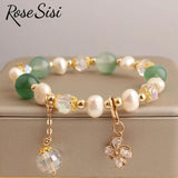 Charm Pearl Bracelet with Crystal Pendant for Women