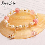 Charm Pearl Bracelet with Crystal Pendant for Women