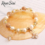 Charm Pearl Bracelet with Crystal Pendant for Women