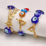 Colored Glazed Evil Eye Women's Bracelet Friendship Jewelry