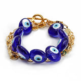 Colored Glazed Evil Eye Women's Bracelet Friendship Jewelry