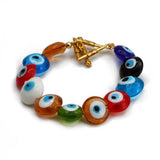 Colored Glazed Evil Eye Women's Bracelet Friendship Jewelry