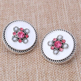 6pcs Crystal Flower Metal Snap Buttons For Snap Bracelet DIY Jewelry