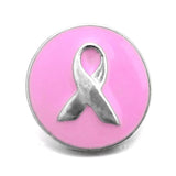 6pcs 18mm Metal Snap Buttons Pink Ribbon Jewelry Fit Snap Bracelets