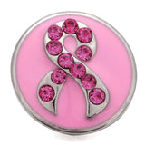 6pcs 18mm Metal Snap Buttons Pink Ribbon Jewelry Fit Snap Bracelets