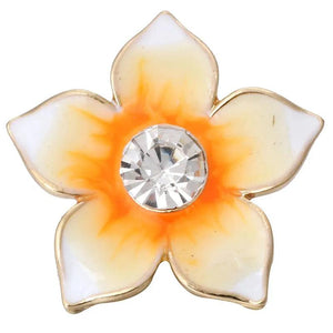6pcs Flower Crystal Snap Buttons Fit 18mm Metal Snap Button Jewelry DIY