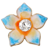 6pcs Flower Crystal Snap Buttons Fit 18mm Metal Snap Button Jewelry DIY
