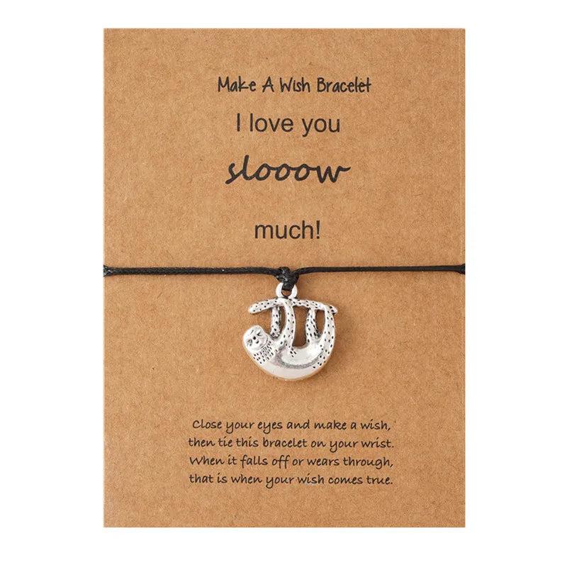 Minimalist Sloth Charm Bracelet for Women - Friendship Bracelet