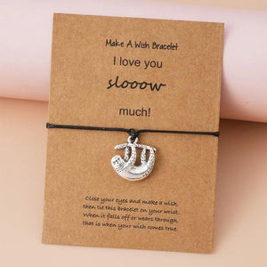 Minimalist Sloth Charm Bracelet for Women - Friendship Bracelet