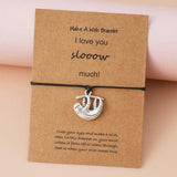 Minimalist Sloth Charm Bracelet for Women - Friendship Bracelet