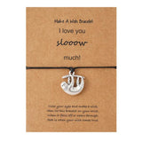 Minimalist Sloth Charm Bracelet for Women - Friendship Bracelet