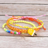 Colorful Beads Wax Line Woven Friendship Bracelet Set