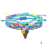 Colorful Beads Wax Line Woven Friendship Bracelet Set