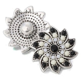 5pc/lot Vintage 18mm Snap Buttons Beads Flower Style Crystal Snap Button Charms