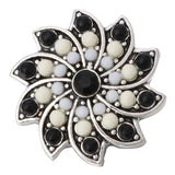 5pc/lot Vintage 18mm Snap Buttons Beads Flower Style Crystal Snap Button Charms