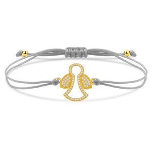 CZ Stones Brass Angel Wing Bracelet Women Adjustable Jewelry Gift