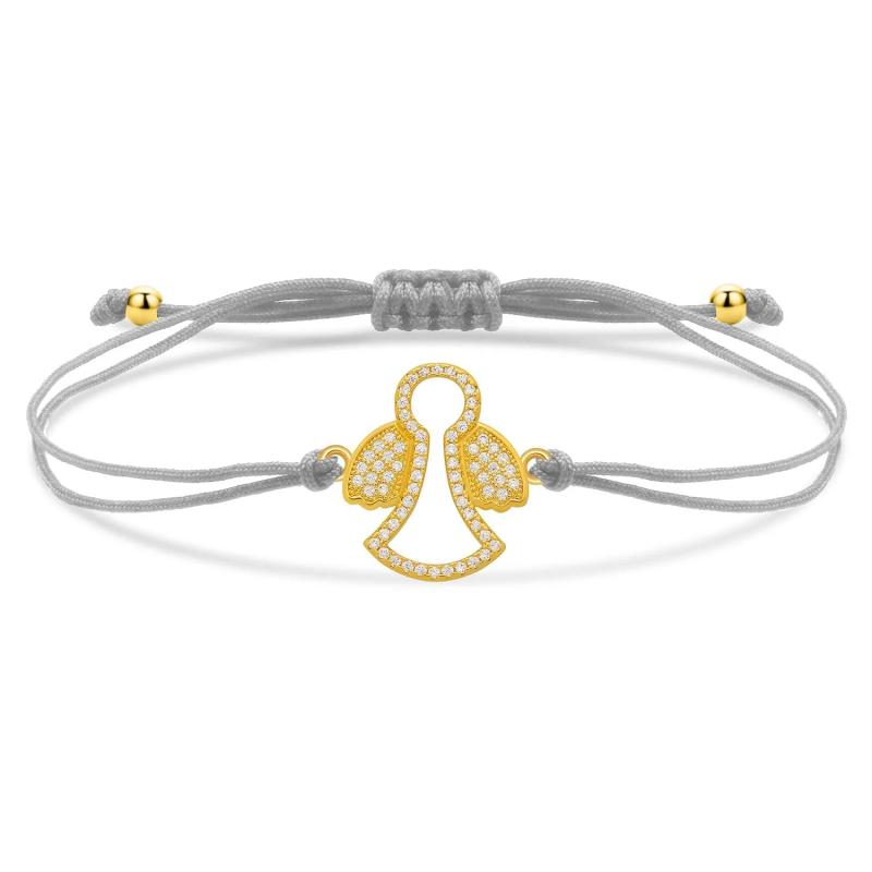 CZ Stones Brass Angel Wing Bracelet Women Adjustable Jewelry Gift