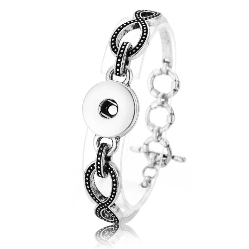 Ginger Snap Bracelet 18mm Snap Button Vintage Crystal Bangles