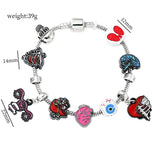 Human Organs Charms Bracelets Metal Enamel Beads Pendant Bangles
