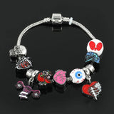 Human Organs Charms Bracelets Metal Enamel Beads Pendant Bangles