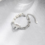 Rhinestone Pearl Chain Bracelet for Women Y2K Jewelry