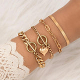 Punk Women's Bracelet Geometric Knitted Chain Bangle Set