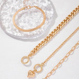 Punk Women's Bracelet Geometric Knitted Chain Bangle Set