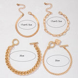 Punk Women's Bracelet Geometric Knitted Chain Bangle Set