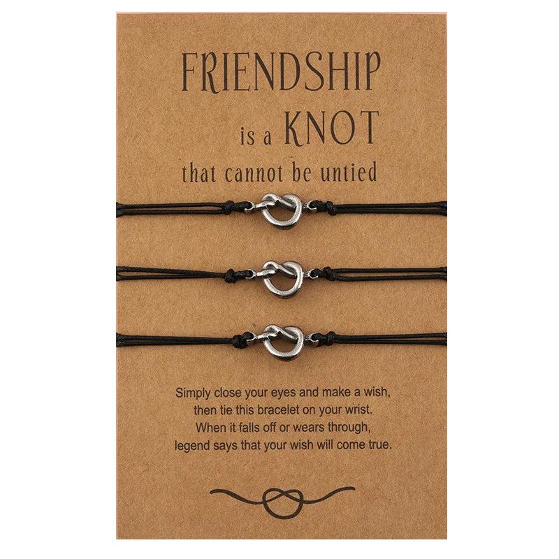 Stainless Steel Knot Bracelet Wax Wire Braided Women Adjustable Jewelry