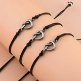 Stainless Steel Knot Bracelet Wax Wire Braided Women Adjustable Jewelry