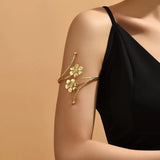 Geometric Pattern Flower Charm Armlet Cuff