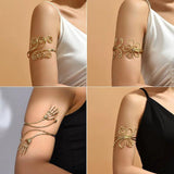 Geometric Pattern Flower Charm Armlet Cuff