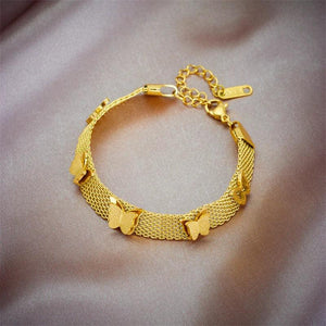 316L Stainless Steel Butterfly Charm Bracelet For Women Girls