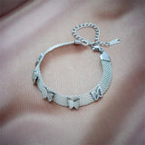 316L Stainless Steel Butterfly Charm Bracelet For Women Girls