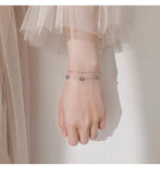 Hypoallergenic Moonstone Round Bead Charm Bracelet Women Jewelry