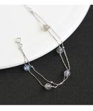 Hypoallergenic Moonstone Round Bead Charm Bracelet Women Jewelry