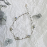 Hypoallergenic Moonstone Round Bead Charm Bracelet Women Jewelry