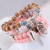 Crystal Bead Bracelets for Women Boho Tassel Charm Bracelet Bijoux