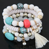 Crystal Bead Bracelets for Women Boho Tassel Charm Bracelet Bijoux