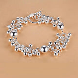 Noble Charms Silver Plated Beads Bracelet Chain for Women