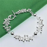 Noble Charms Silver Plated Beads Bracelet Chain for Women