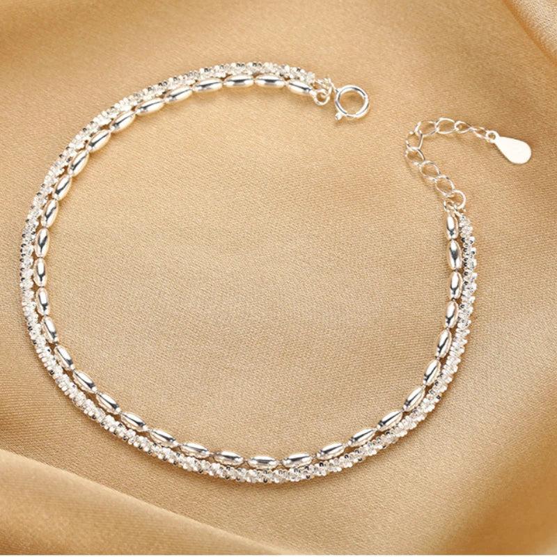 Charm Babysbreath Bracelet Double Deck Beaded Bracelet Chain
