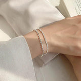 Charm Babysbreath Bracelet Double Deck Beaded Bracelet Chain