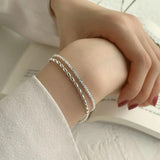 Charm Babysbreath Bracelet Double Deck Beaded Bracelet Chain