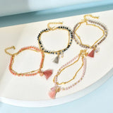 Double Crystal Glass Beaded Bracelet for Women