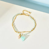 Double Crystal Glass Beaded Bracelet for Women