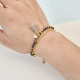 Double Crystal Glass Beaded Bracelet for Women
