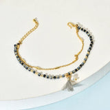 Double Crystal Glass Beaded Bracelet for Women
